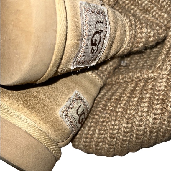 Ugg Classic Tan Tall Woven Textile Yarn Boots Size 7 - Picture 6 of 6